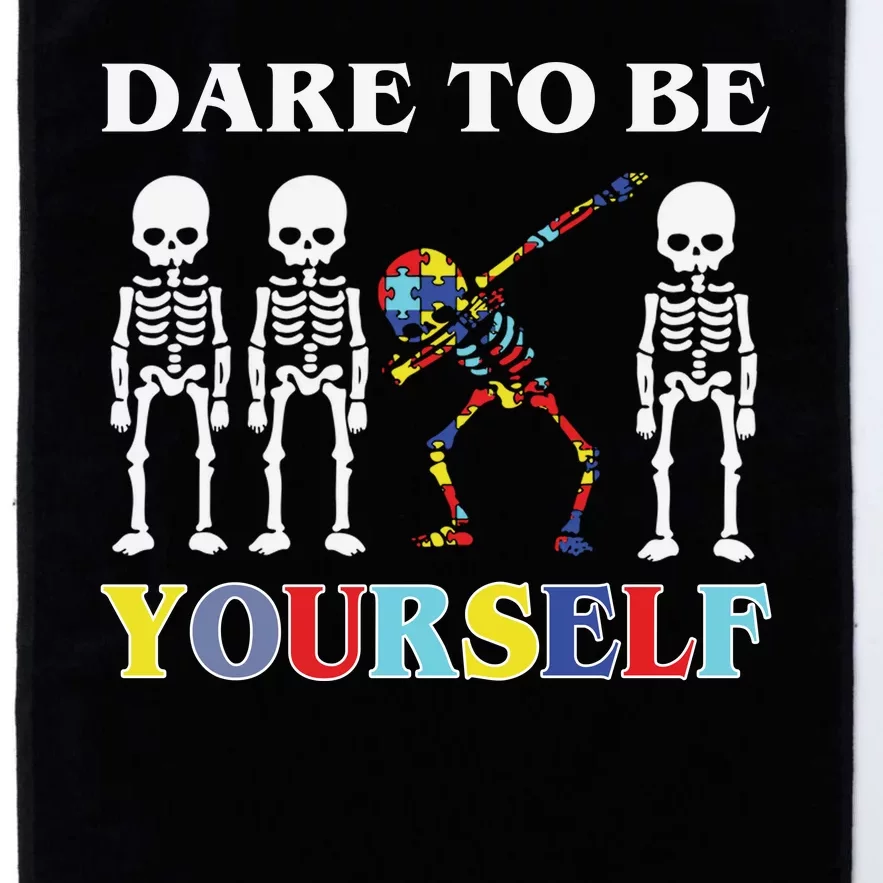 Dare To Be Yourself Autism Awareness Skeleton Platinum Collection Golf Towel