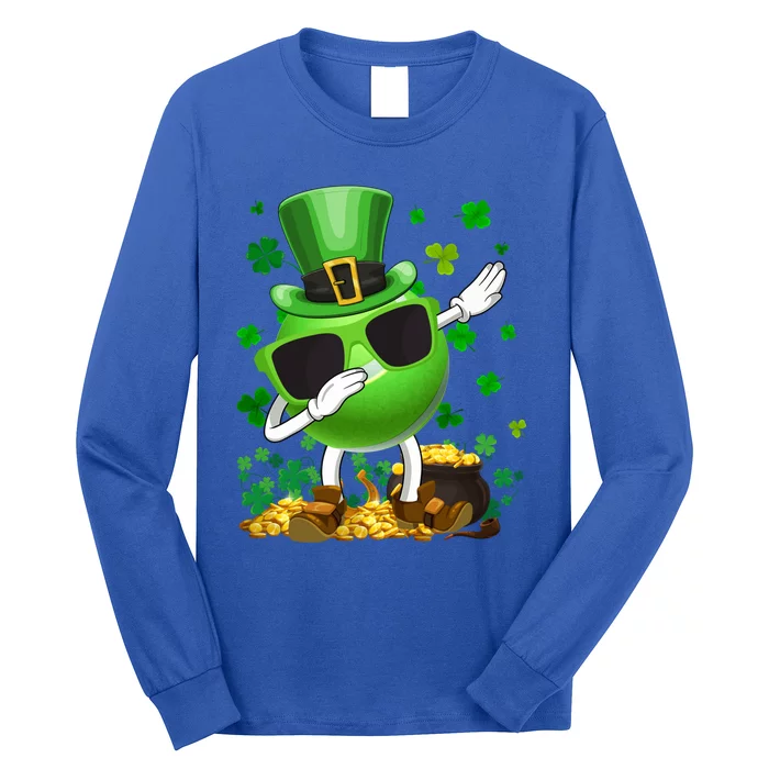 Dabbing Tennis Ball Leprechaun Saint Patrick's Day Gift Long Sleeve Shirt