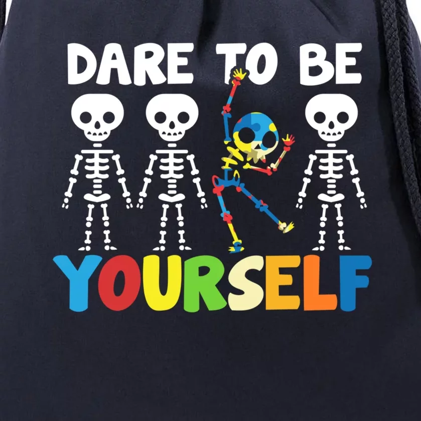 Dare To Be Yourself Autism Awareness Month Gift Drawstring Bag