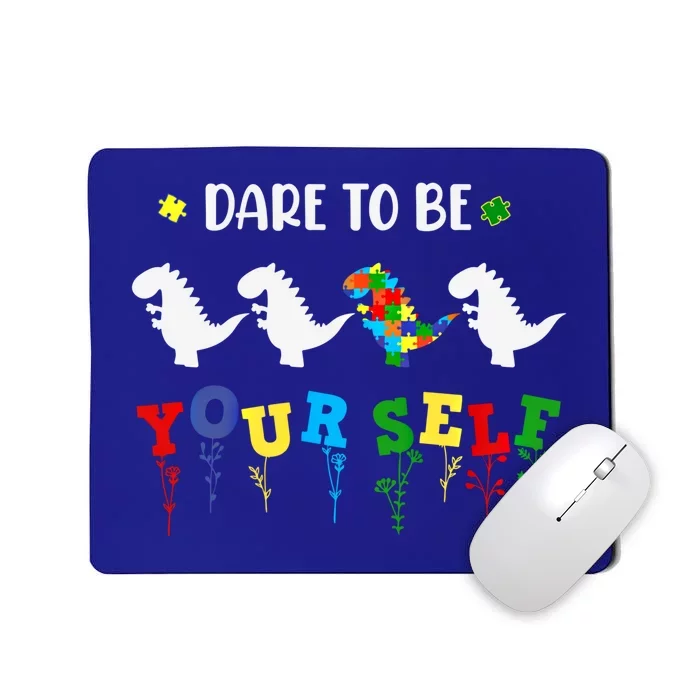 Dare To Be Yourself Autism Awareness Dinosaur Puzzle 2023 Great Gift Mousepad