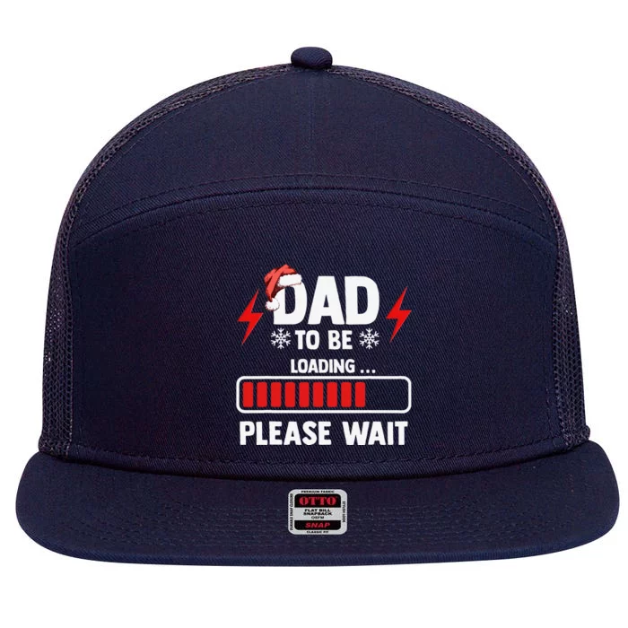 Dad To Be Loading Please Wait Christmas 7 Panel Mesh Trucker Snapback Hat