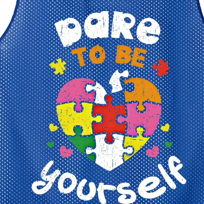 Dare To Be Yourself Autism Awareness Month Campaign Great Gift Mesh Reversible Basketball Jersey Tank