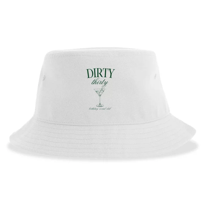 Dirty Thirty Birthday Retro Green Martini Sustainable Bucket Hat