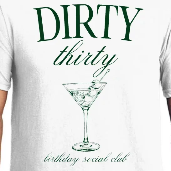 Dirty Thirty Birthday Retro Green Martini Pajama Set