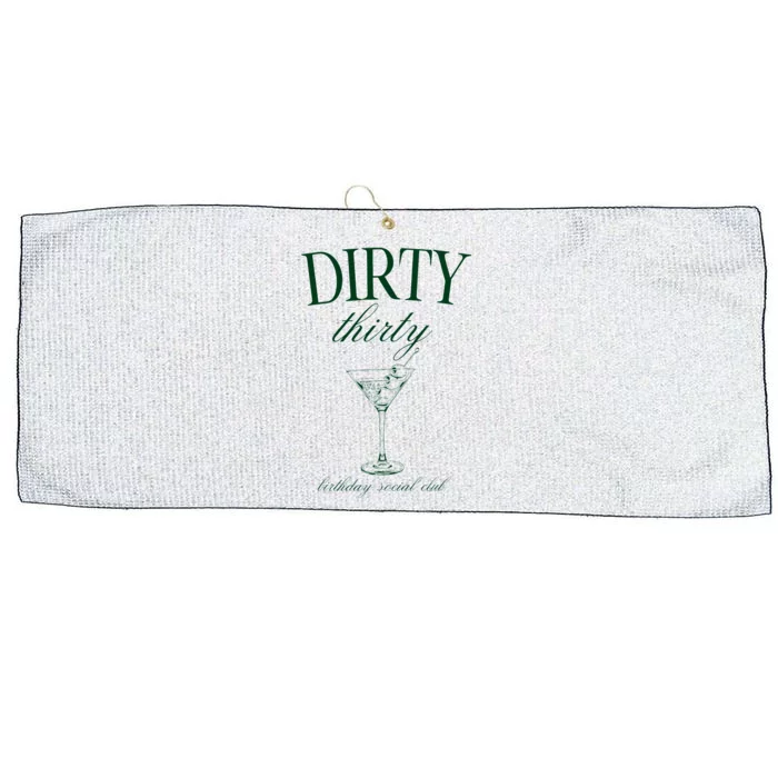 Dirty Thirty Birthday Retro Green Martini Large Microfiber Waffle Golf Towel