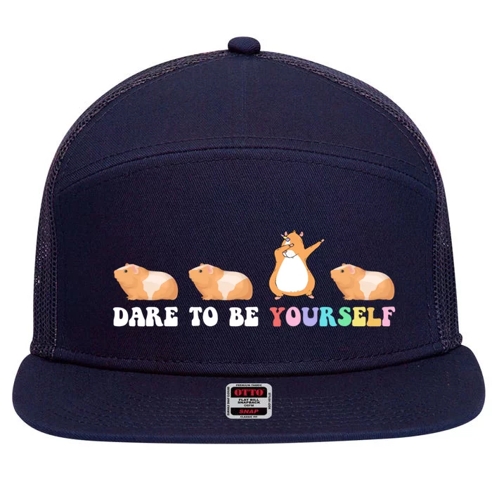 Dare To Be Yourself Cute Gift Idea Guinicorn Lover Gift 7 Panel Mesh Trucker Snapback Hat