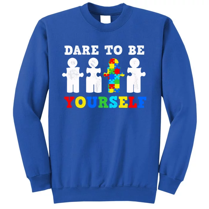 Dare To Be Yourself Autism Awareness Puzzle Piece Gear Cute Gift Sweatshirt