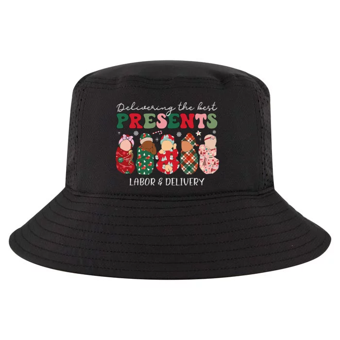 Delivering The Best Presents Labor Delivery Nurse Christmas Cool Comfort Performance Bucket Hat