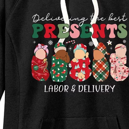 Delivering The Best Presents Labor Delivery Nurse Christmas Women's Fleece Hoodie