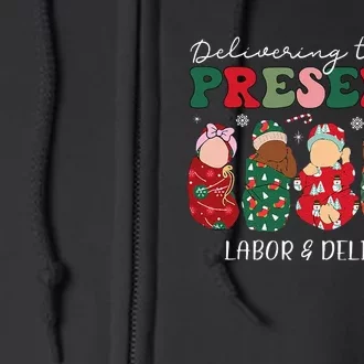 Delivering The Best Presents Labor Delivery Nurse Christmas Full Zip Hoodie