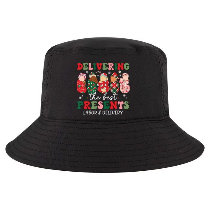 Delivering The Best Presents Labor Delivery Nurse Christmas Cool Comfort Performance Bucket Hat