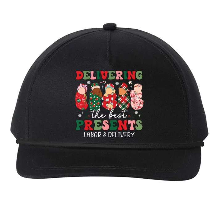 Delivering The Best Presents Labor Delivery Nurse Christmas Snapback Five-Panel Rope Hat