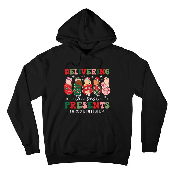 Delivering The Best Presents Labor Delivery Nurse Christmas Tall Hoodie