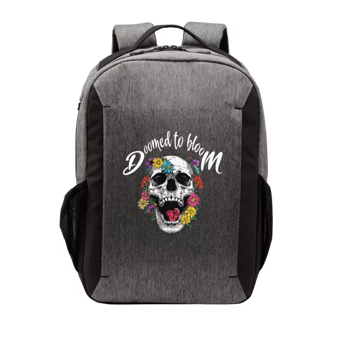 Doomed to Bloom Skull and Flowers Sobriety Vector Backpack