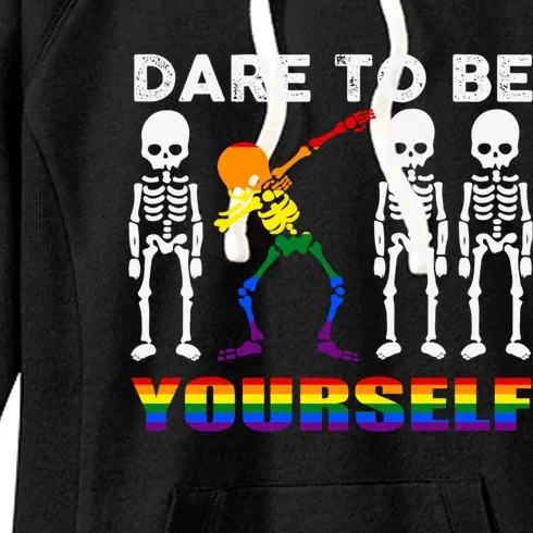 Dare To Be Yourself Different Rainbow Pride Lgbtq Gift Women's Fleece Hoodie