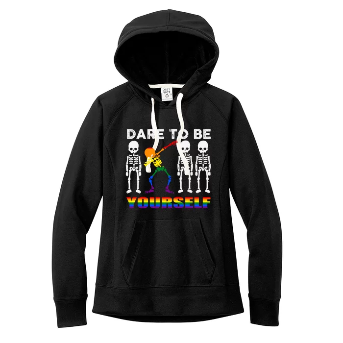 Dare To Be Yourself Different Rainbow Pride Lgbtq Gift Women's Fleece Hoodie