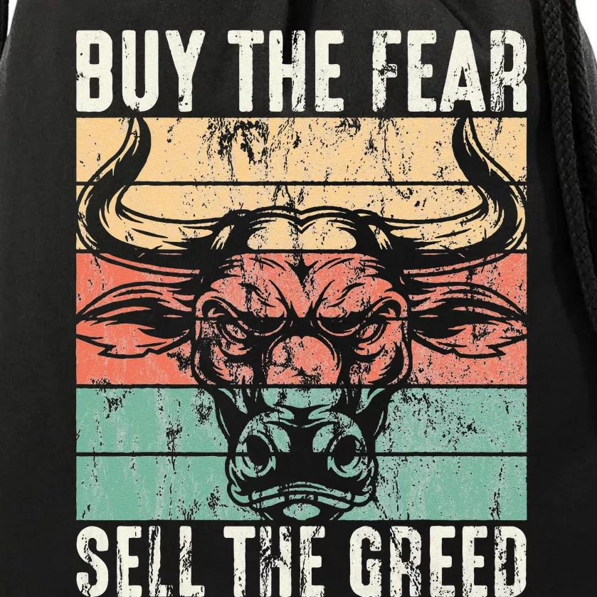 Day Trader Buy The Fear Sell The Greed Stock Market Drawstring Bag