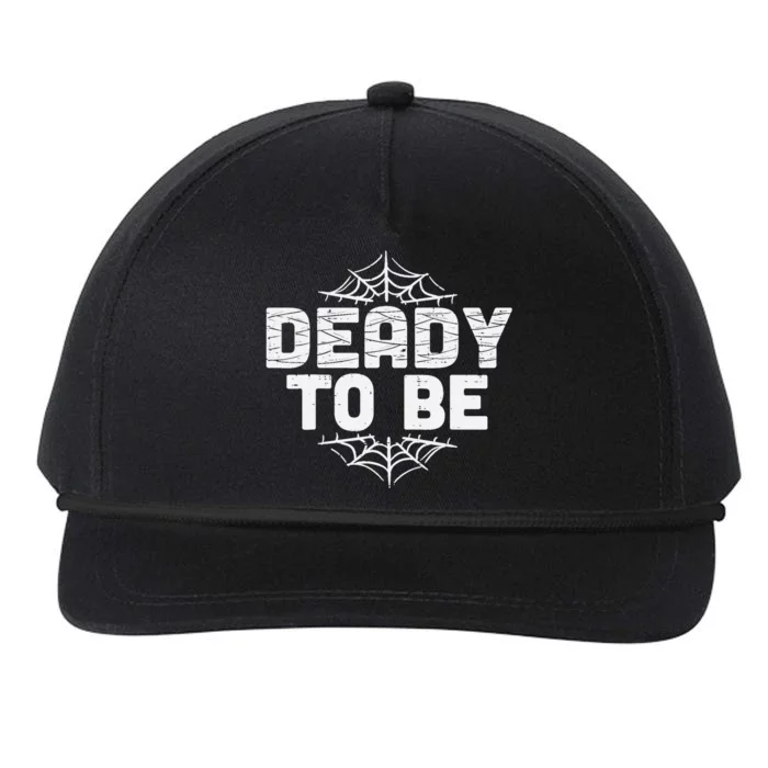 Deady To Be Soon New Dad Halloween Pregnancy Announcement Snapback Five-Panel Rope Hat