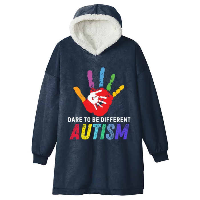 Dare To Be Different Autism Autism Awareness Gift Hooded Wearable Blanket