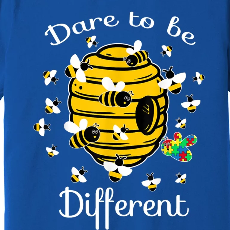 Dare To Be Different Bee Puzzle Cool Autism Awareness Gift Premium T-Shirt