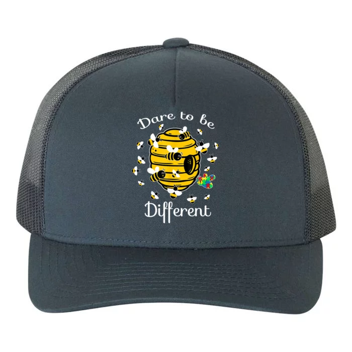 Dare To Be Different Bee Puzzle Cool Autism Awareness Gift Yupoong Adult 5-Panel Trucker Hat