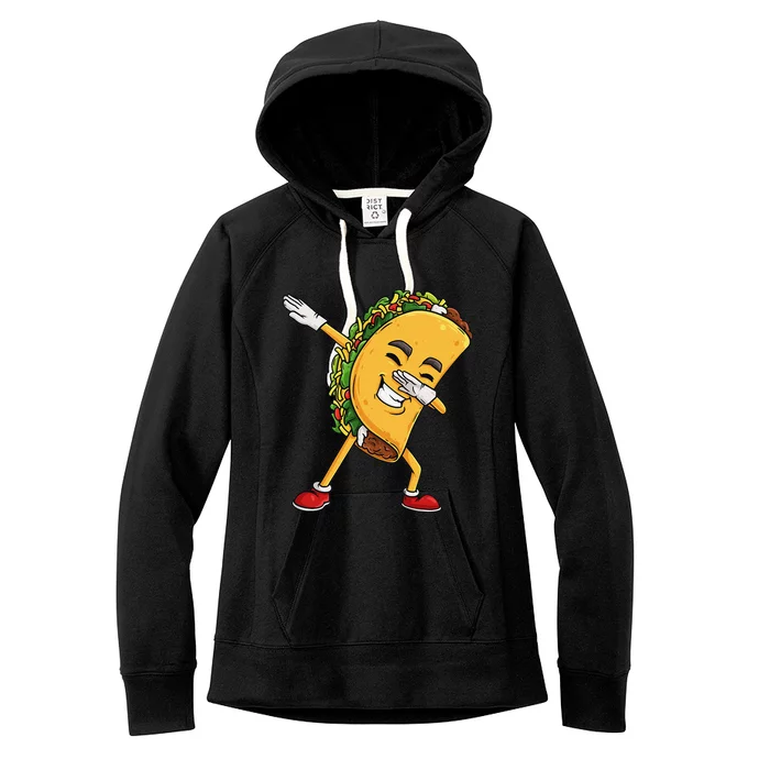 Dabbing Taco Cinco De Mayo Funny Mexican Dab Women's Fleece Hoodie