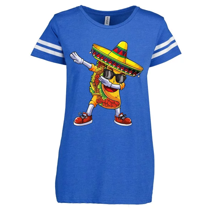 Dabbing Taco Cinco De Mayo Funny Mexican Dabs Enza Ladies Jersey Football T-Shirt