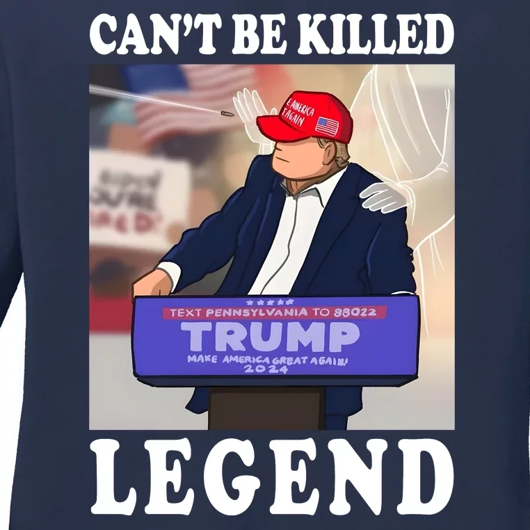 Donald Trump Cant Kill A Legend Maga Make America Great Again Ladies Long Sleeve Shirt