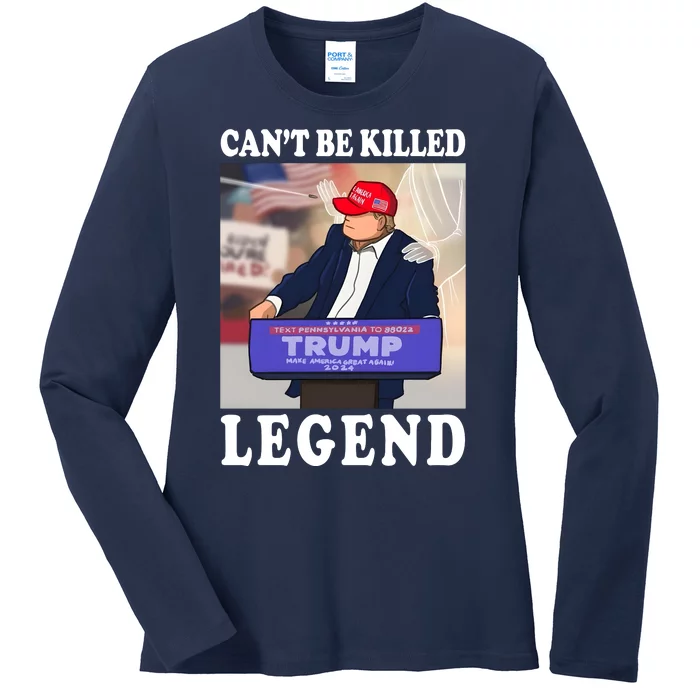 Donald Trump Cant Kill A Legend Maga Make America Great Again Ladies Long Sleeve Shirt