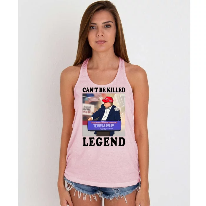 Donald Trump Cant Kill A Legend Maga Make America Great Again Women's Knotted Racerback Tank