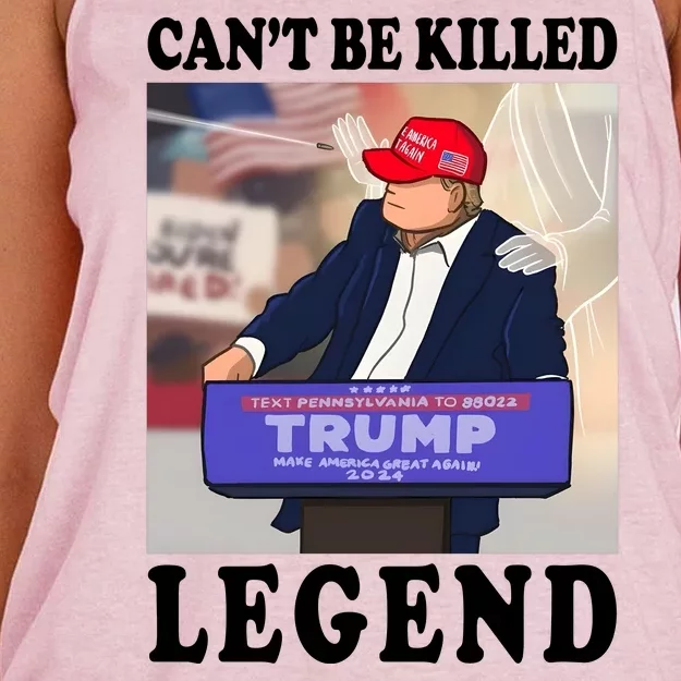 Donald Trump Cant Kill A Legend Maga Make America Great Again Women's Knotted Racerback Tank