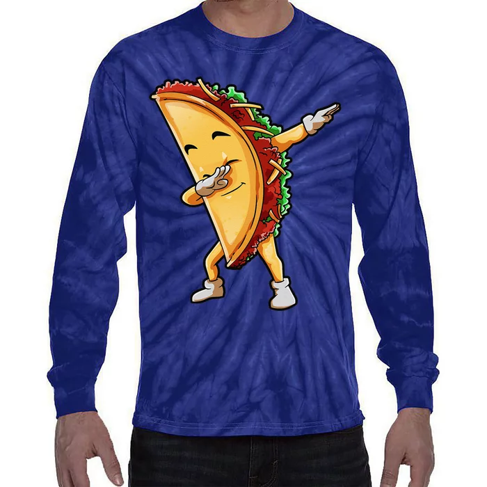 Dabbing Taco Cinco De Mayo Funny Mexican Food Dab Tie-Dye Long Sleeve Shirt