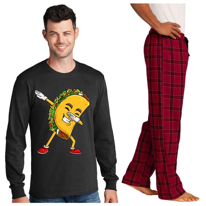 Dabbing Taco Cinco De Mayo Funny Mexican Food Dab Long Sleeve Pajama Set