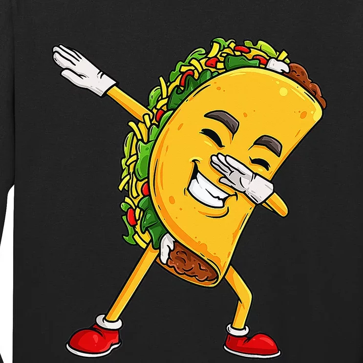 Dabbing Taco Cinco De Mayo Funny Mexican Food Dab Tall Long Sleeve T-Shirt