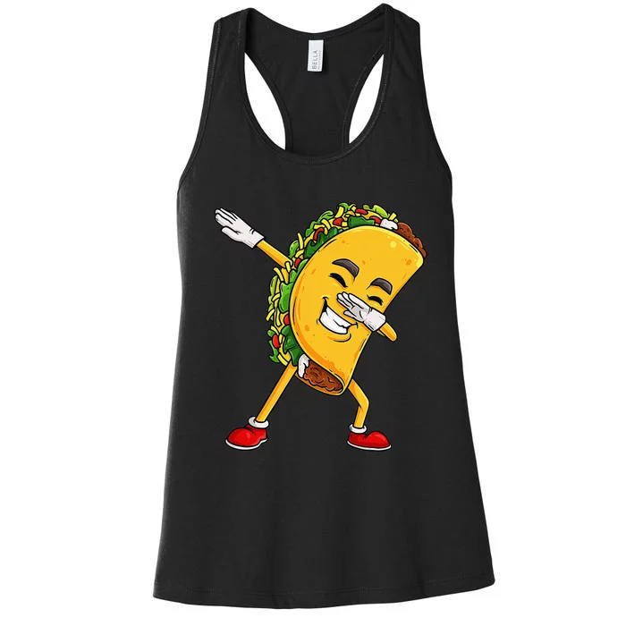 Dabbing Taco Cinco De Mayo Funny Mexican Food Dab Women's Racerback Tank