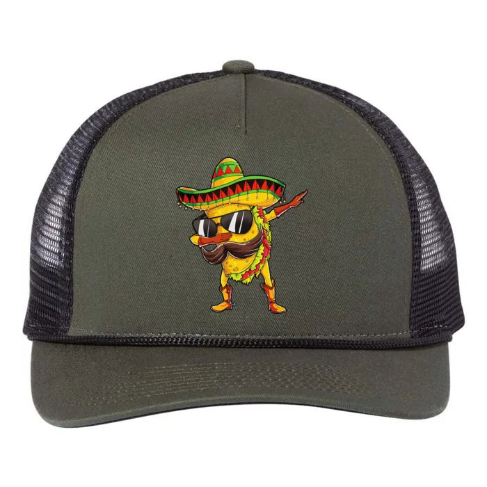 Dabbing Taco Cinco De Mayo Mexican Food Sombrero Retro Rope Trucker Hat Cap