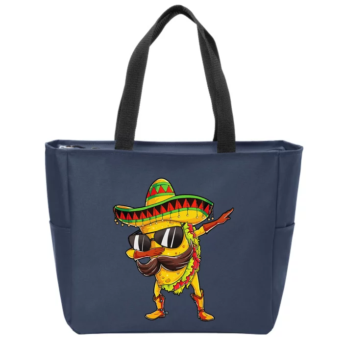 Dabbing Taco Cinco De Mayo Mexican Food Sombrero Zip Tote Bag