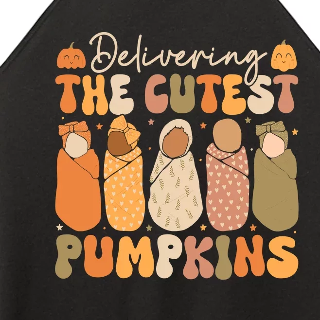 Delivering The Cutest Pumpkins Halloween L And D Nurse Fall Women’s Perfect Tri Rocker Tank