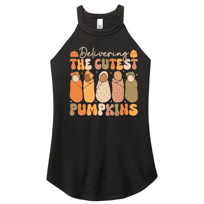 Delivering The Cutest Pumpkins Halloween L And D Nurse Fall Women’s Perfect Tri Rocker Tank