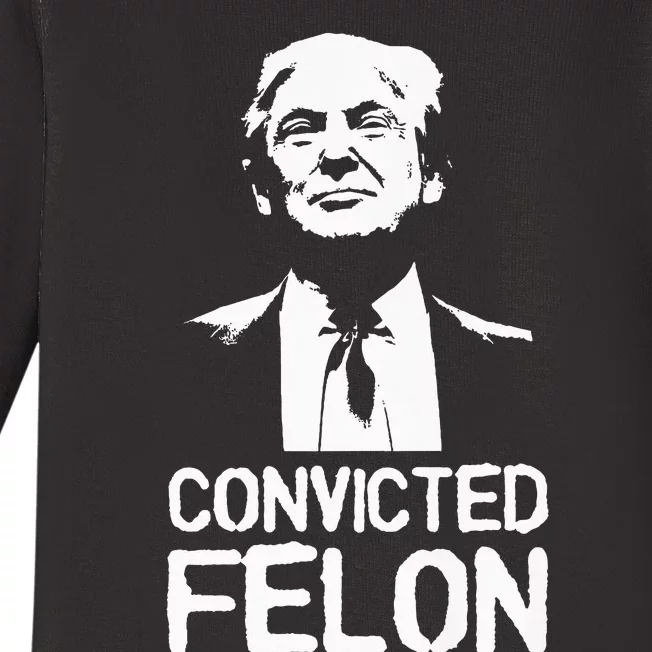 Donald Trump Convicted Felon Stencil Graffiti Baby Long Sleeve Bodysuit