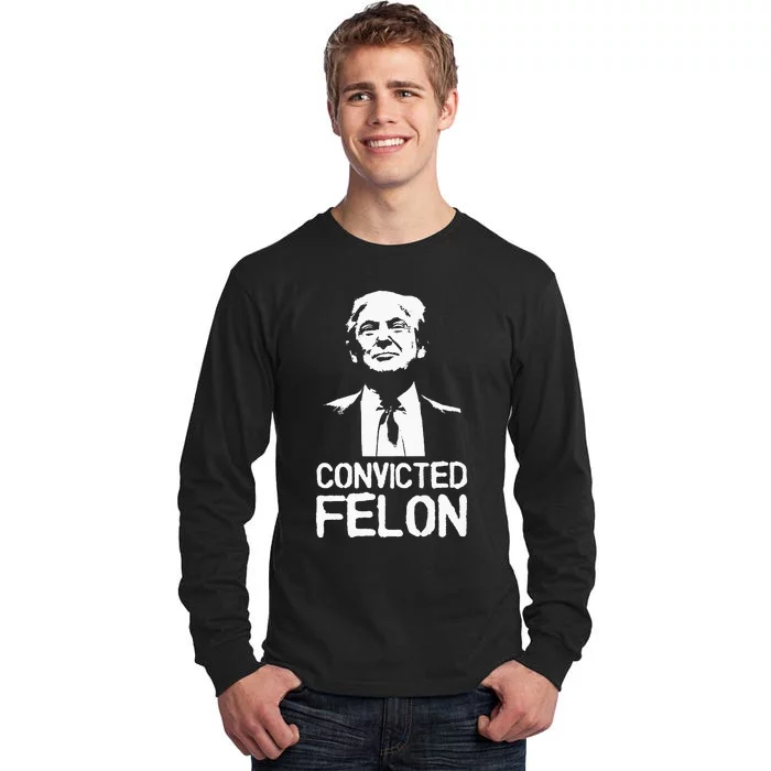 Donald Trump Convicted Felon Stencil Graffiti Tall Long Sleeve T-Shirt