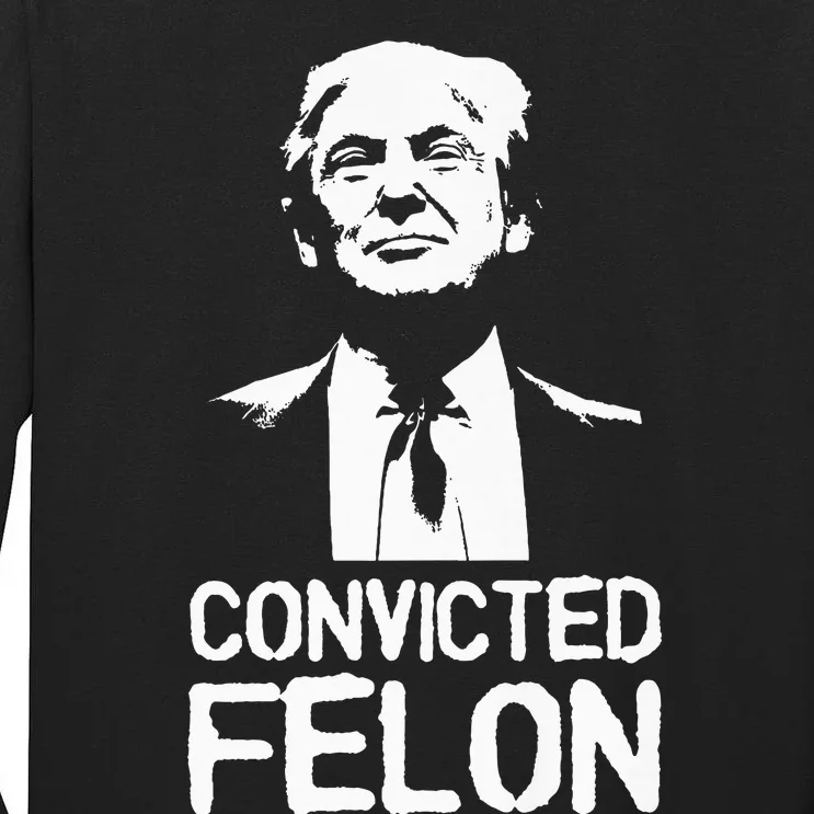 Donald Trump Convicted Felon Stencil Graffiti Tall Long Sleeve T-Shirt