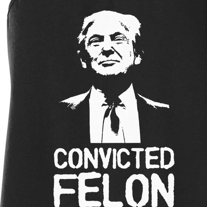 Donald Trump Convicted Felon Stencil Graffiti Women's Racerback Tank