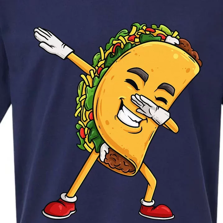 Dabbing Taco Cinco de Mayo Funny Mexican Dab Sueded Cloud Jersey T-Shirt