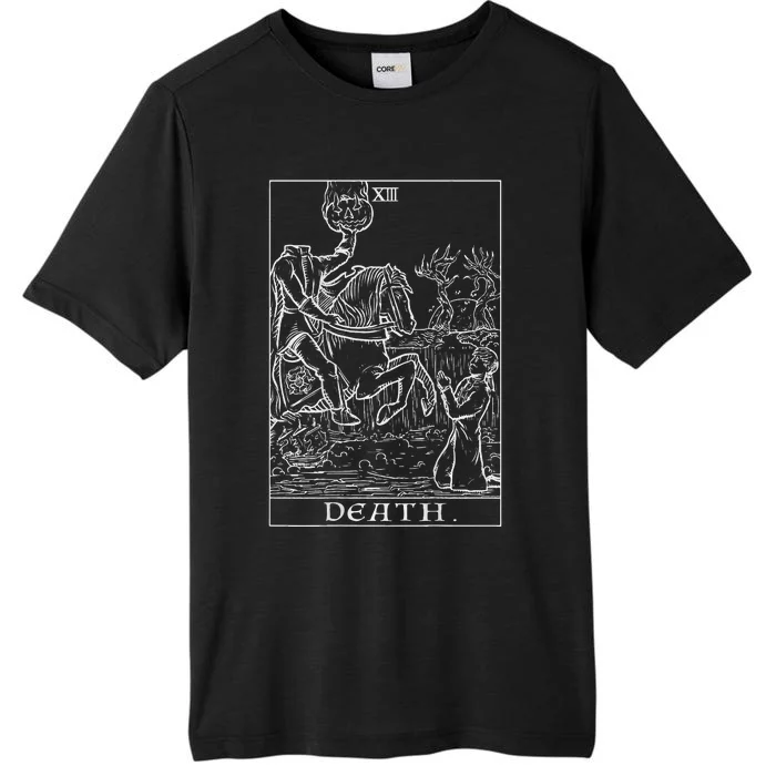 Death Tarot Card Headless Horseman Halloween Goth Back Print ChromaSoft Performance T-Shirt