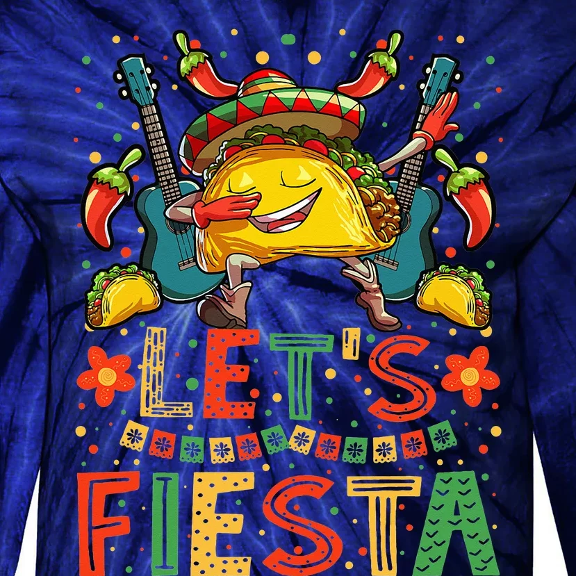 Dabbing Taco Cinco de Mayo Mexican Fiesta Tie-Dye Long Sleeve Shirt