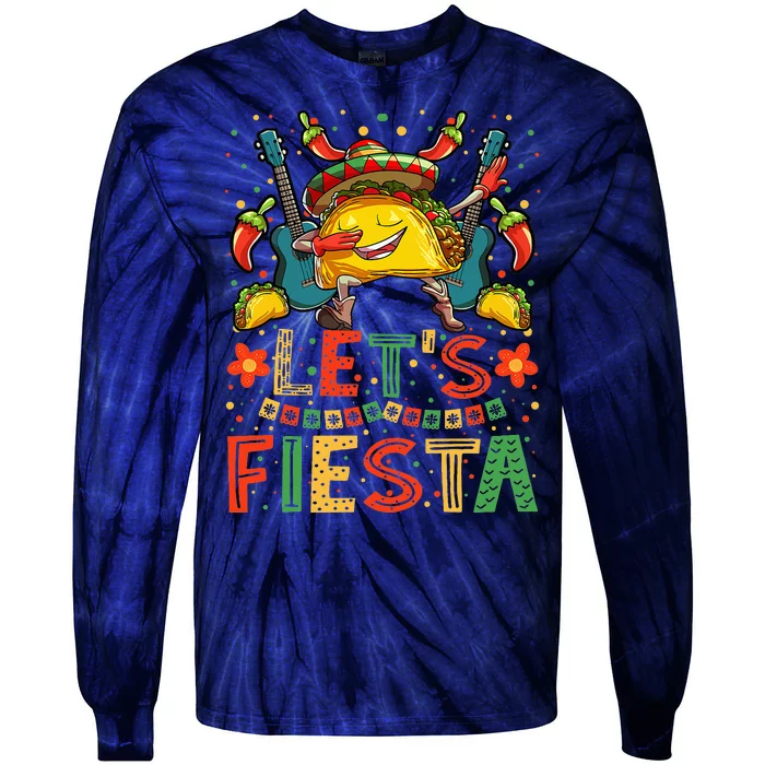 Dabbing Taco Cinco de Mayo Mexican Fiesta Tie-Dye Long Sleeve Shirt