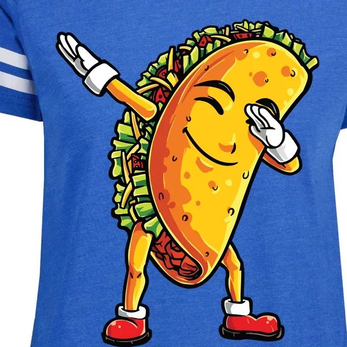 Dabbing Taco Cinco De Mayo Funny Mexican Dab Enza Ladies Jersey Football T-Shirt