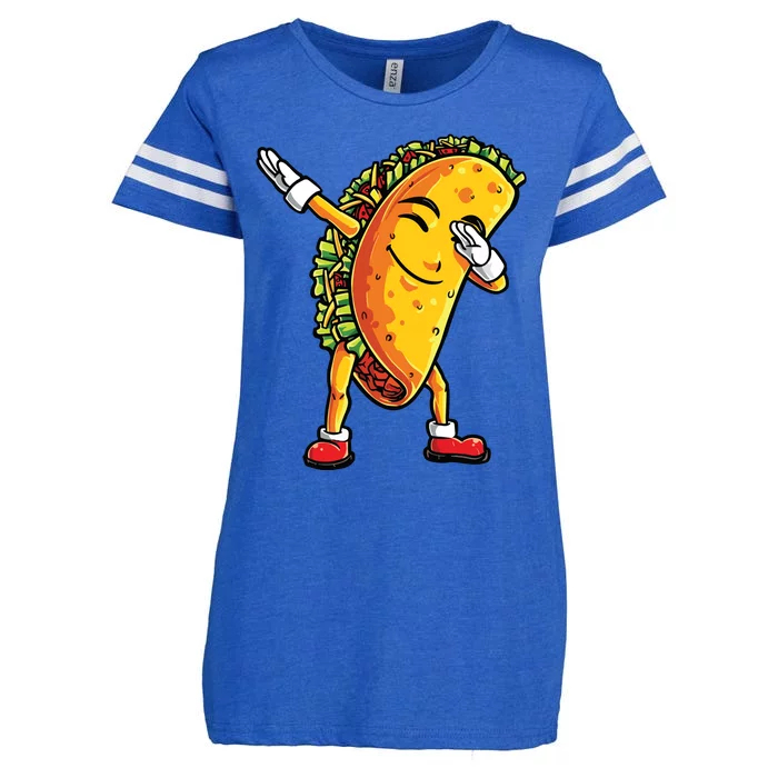 Dabbing Taco Cinco De Mayo Funny Mexican Dab Enza Ladies Jersey Football T-Shirt