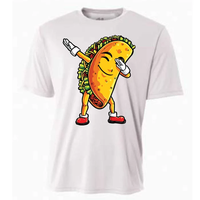 Dabbing Taco Cinco De Mayo Funny Mexican Dab Cooling Performance Crew T-Shirt